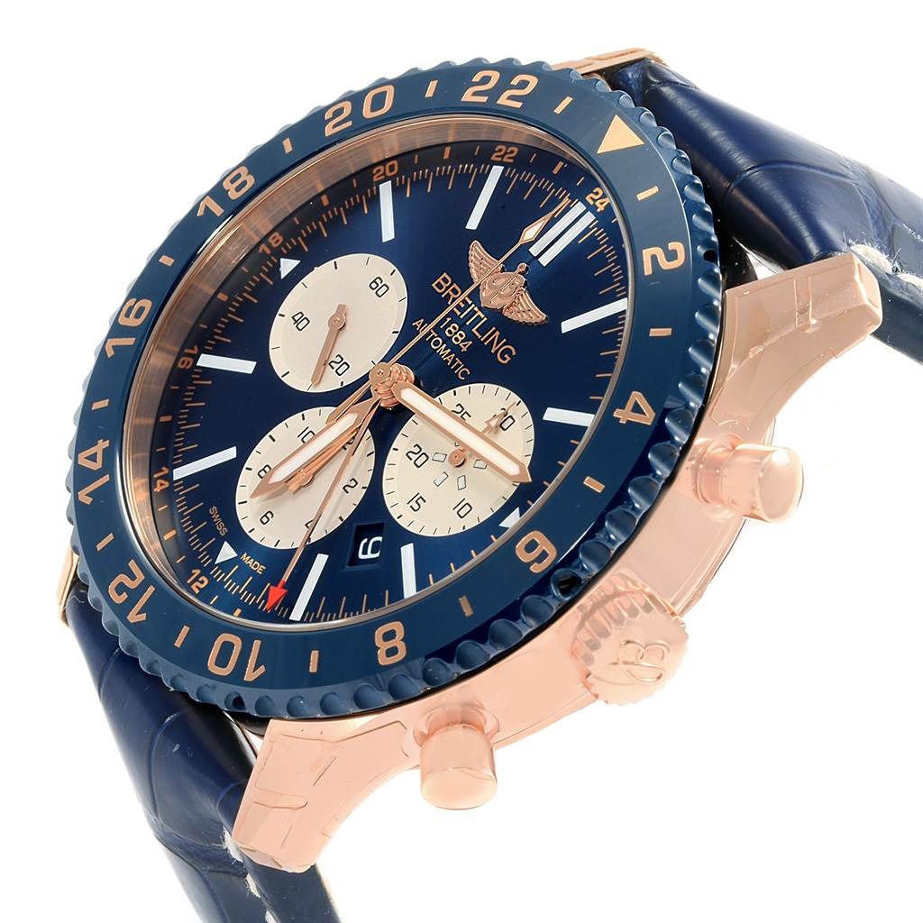 The 18k red gold fake watches are designed for men.